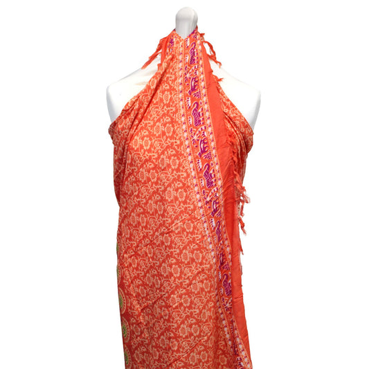 Elegant Ancient Wisdom Pink Rose Mandala Sarongs - Versatile beachwear accessory featuring vibrant coral-pink tones.