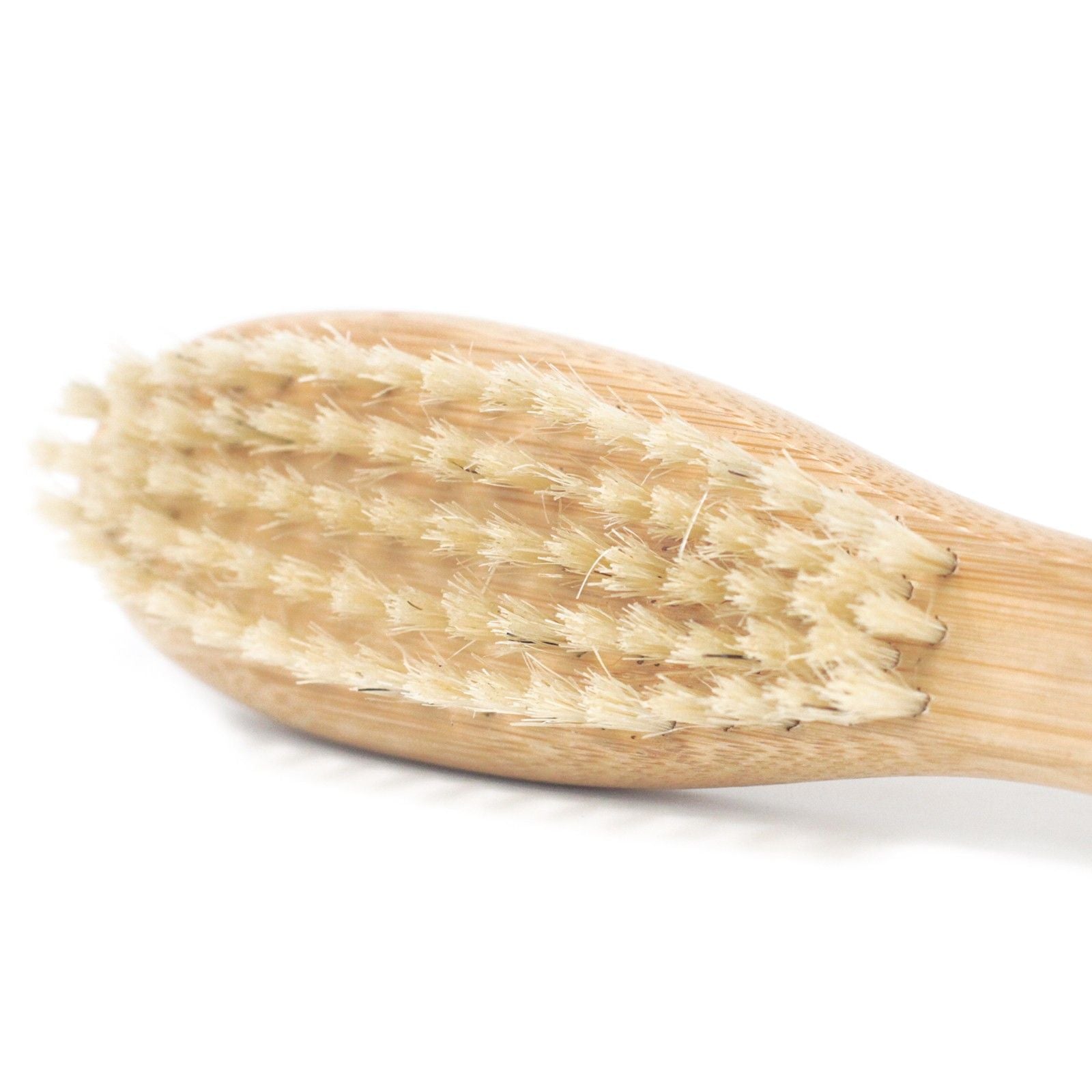 Bamboo beard brush with natural boar hair bristles for beard grooming — brush only.
