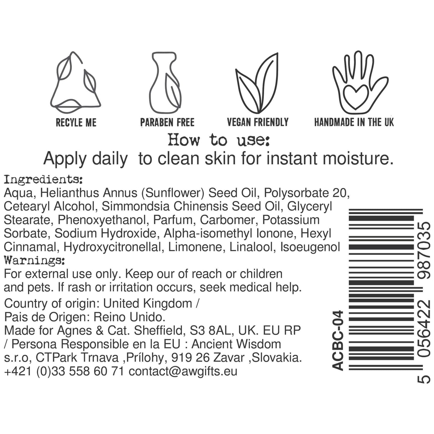 Agnes + Cat Hand & Body Cream in Moroccan Roll