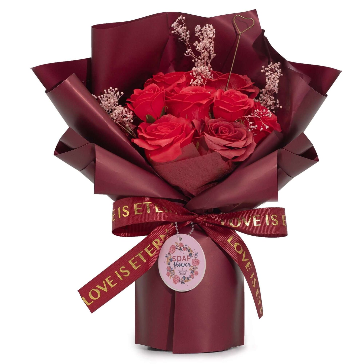 Large Red Roses Bouquet Love Is Eternal Gift Set