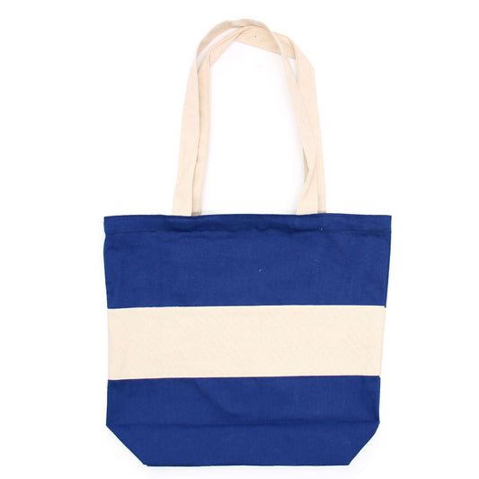 Two Tone Cotton Bag Blue Natural