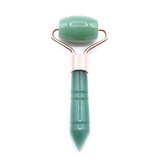 Gemstone Mini Jade Roller For Facial Massage Travel Size, compact jade roller for skincare and facial rejuvenation.