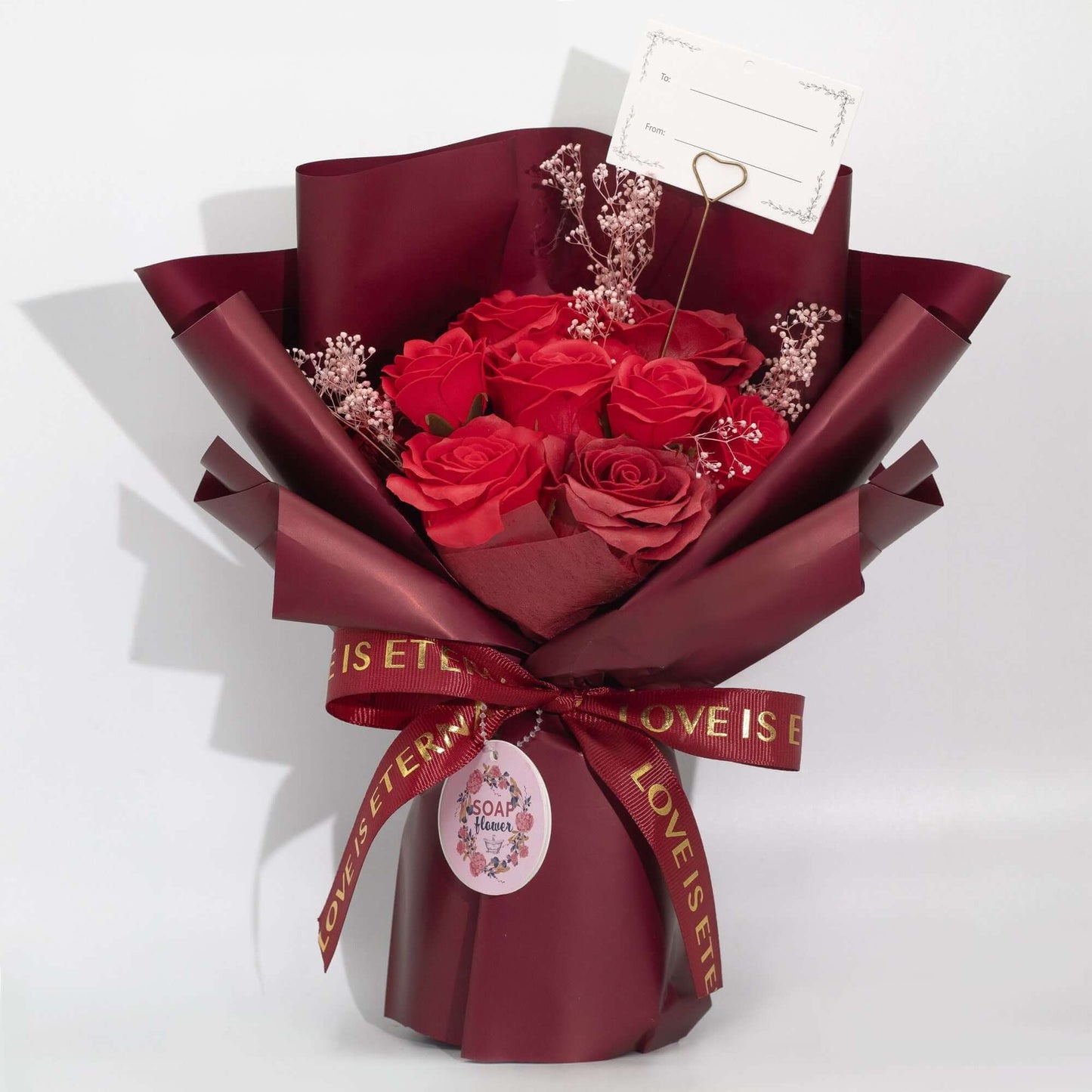 Large Red Roses Bouquet Love Is Eternal Gift Set