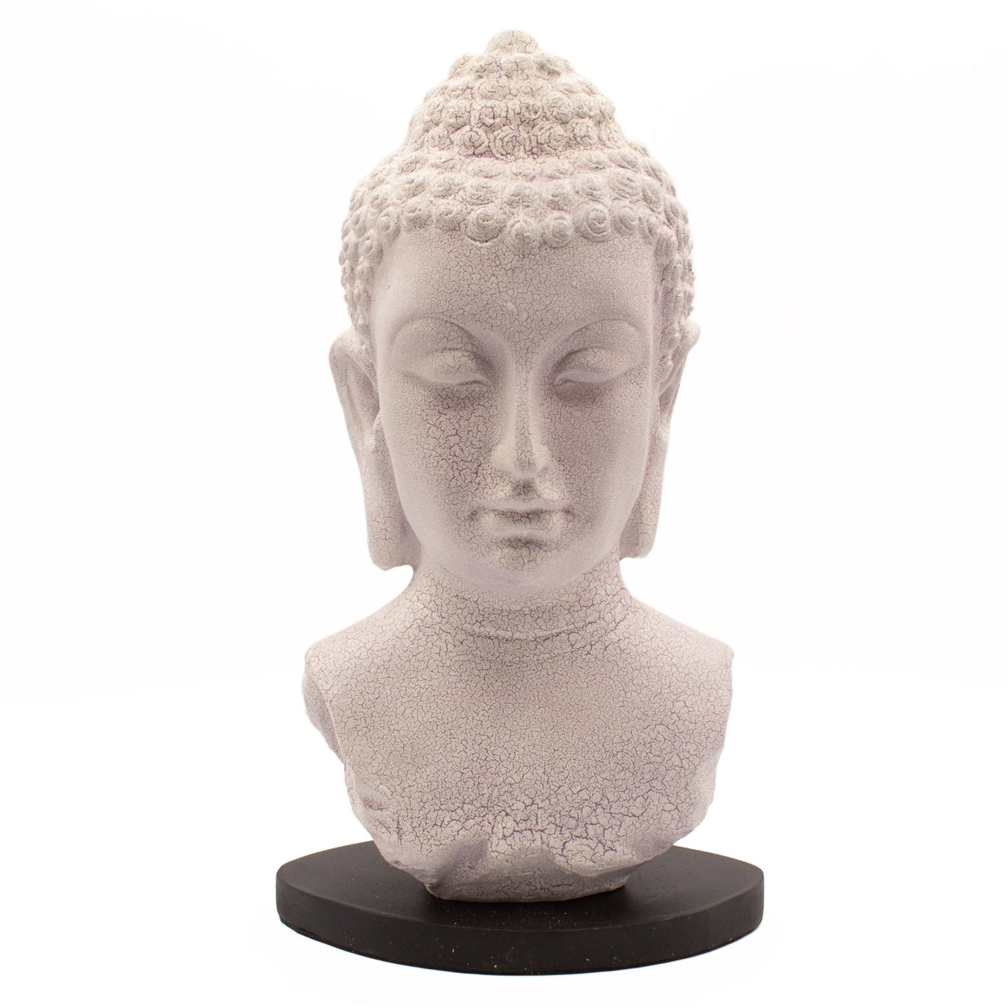 Buddha Bust Lamp Lavender Crackle Oval Stand