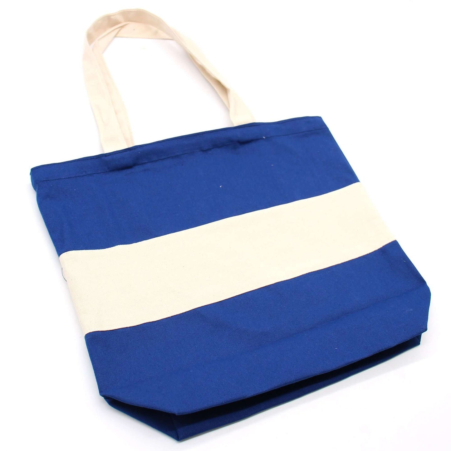 Two Tone Cotton Bag Blue Natural