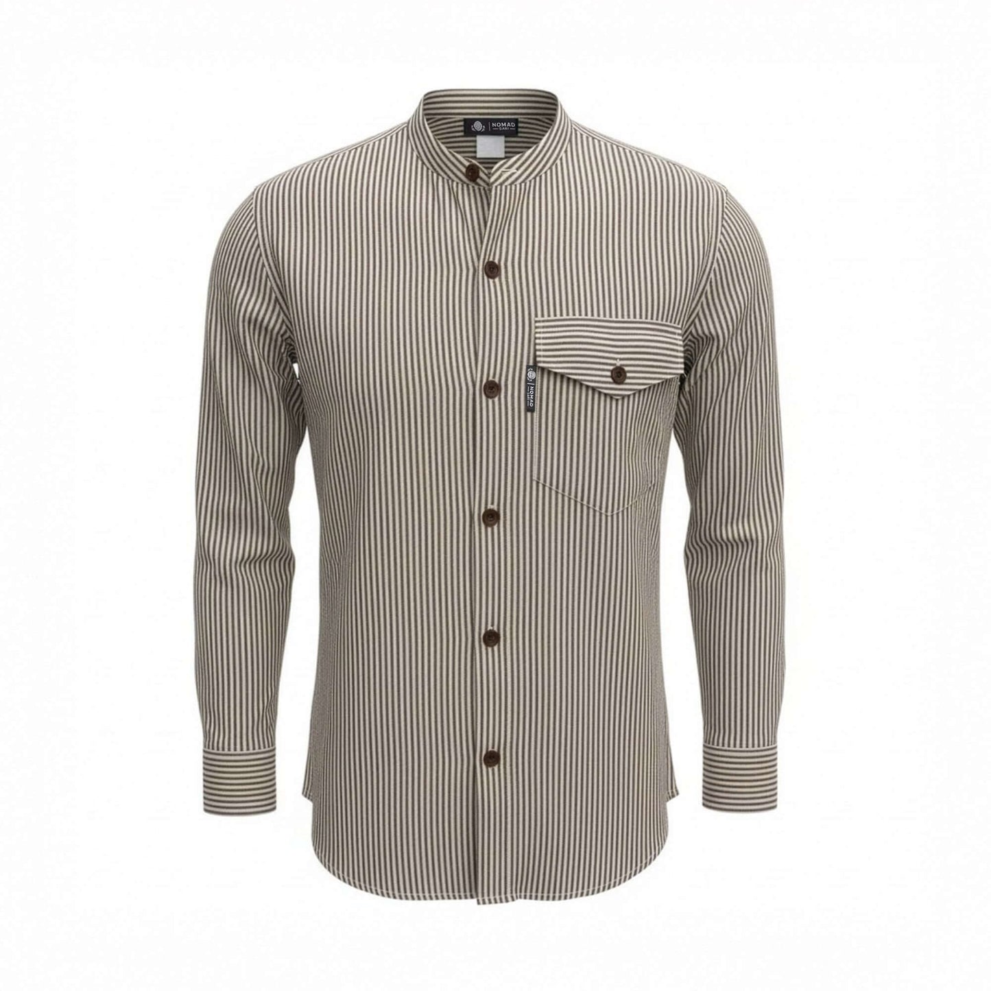 Nomad Sari Grandad Shirt Grey Stone Medium