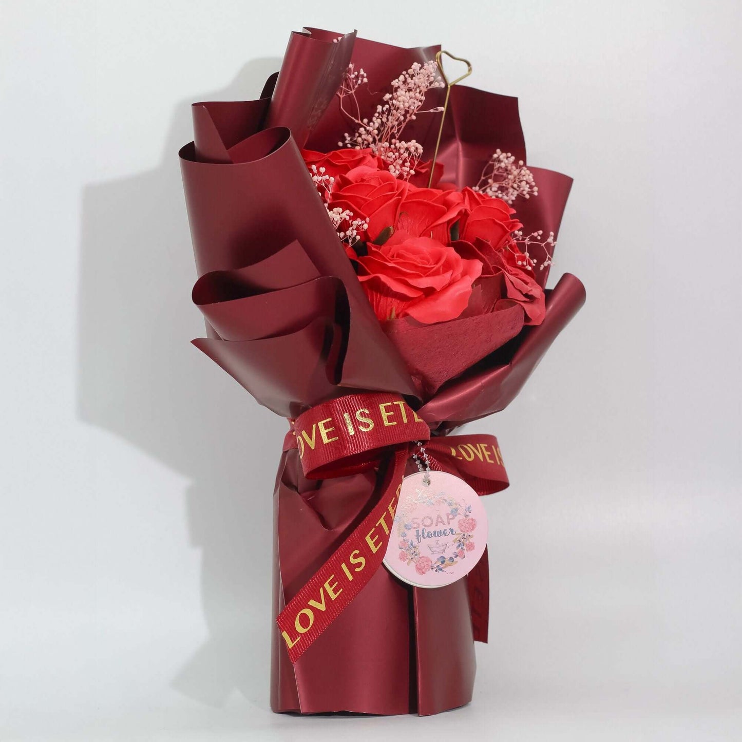 Large Red Roses Bouquet Love Is Eternal Gift Set