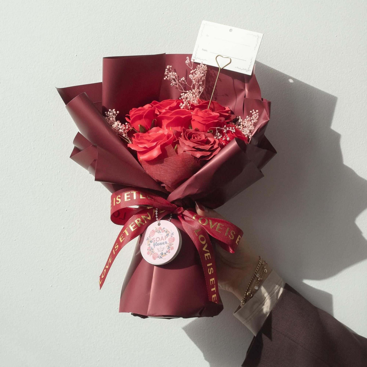 Large Red Roses Bouquet Love Is Eternal Gift Set