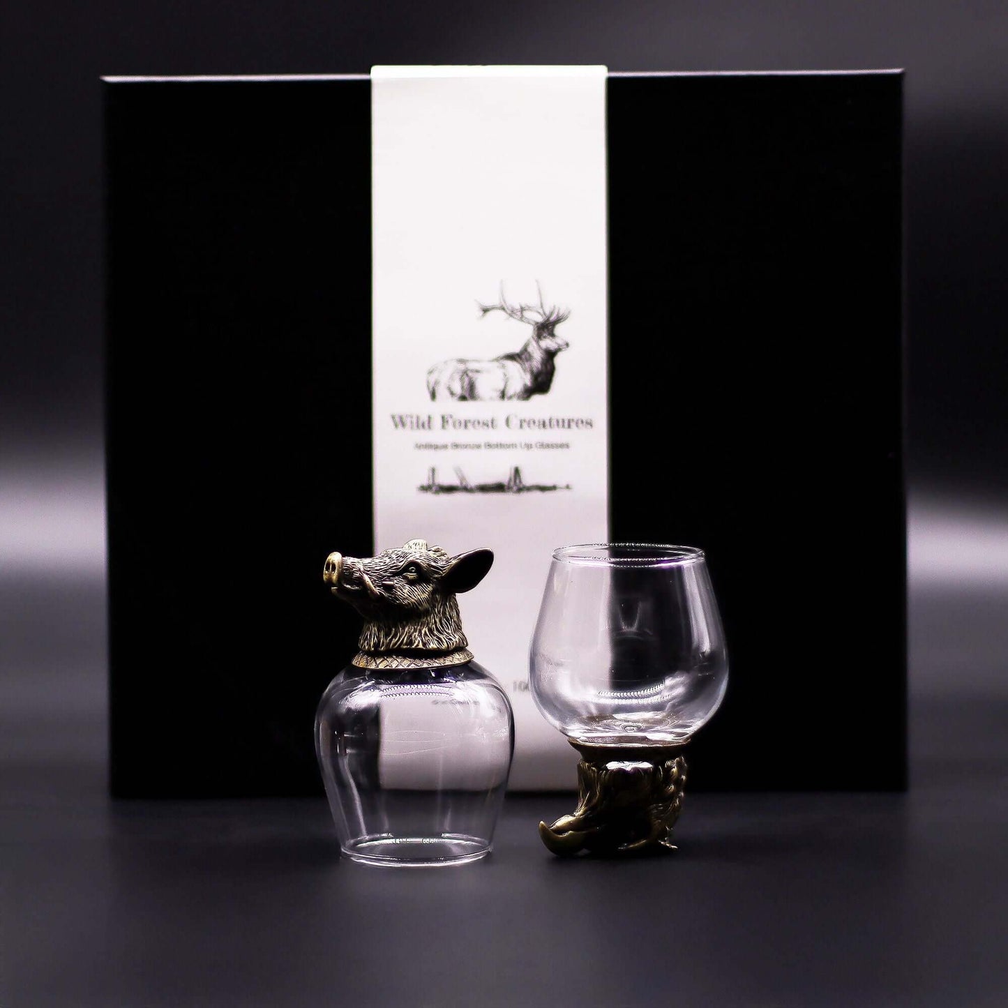 Wild Forest Creatures Shot Glass Set Antique Bronze