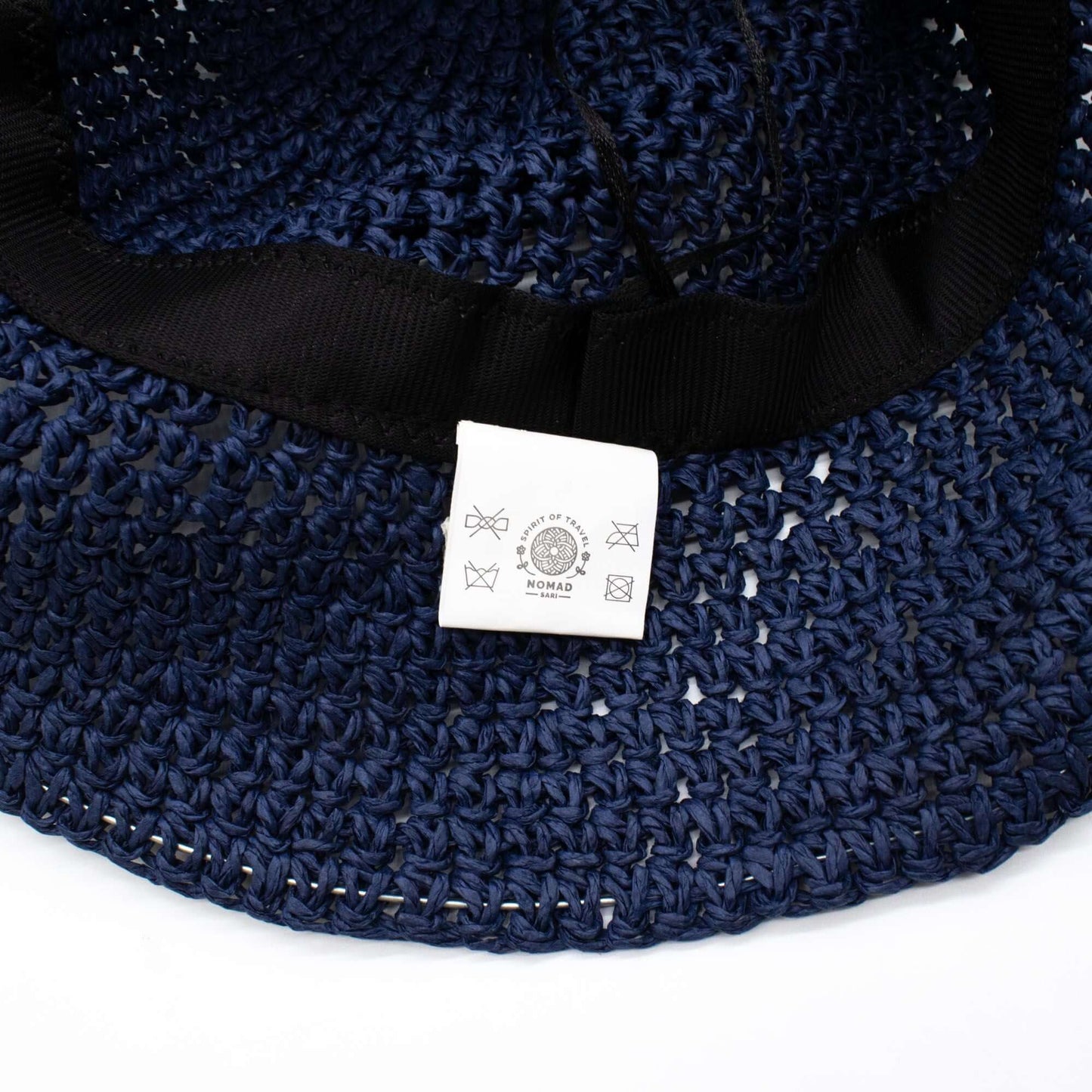 Nomad Sari Floppy Straw Sun Hat Navy Blue