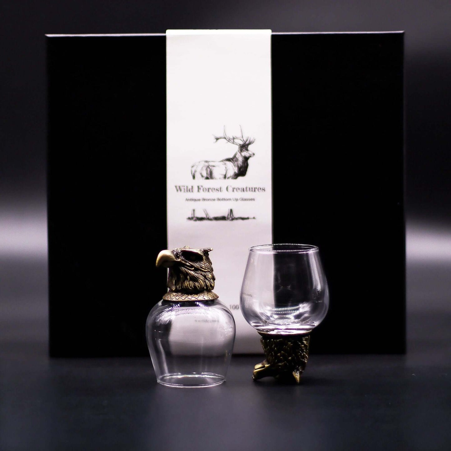 Wild Forest Creatures Shot Glass Set Antique Bronze