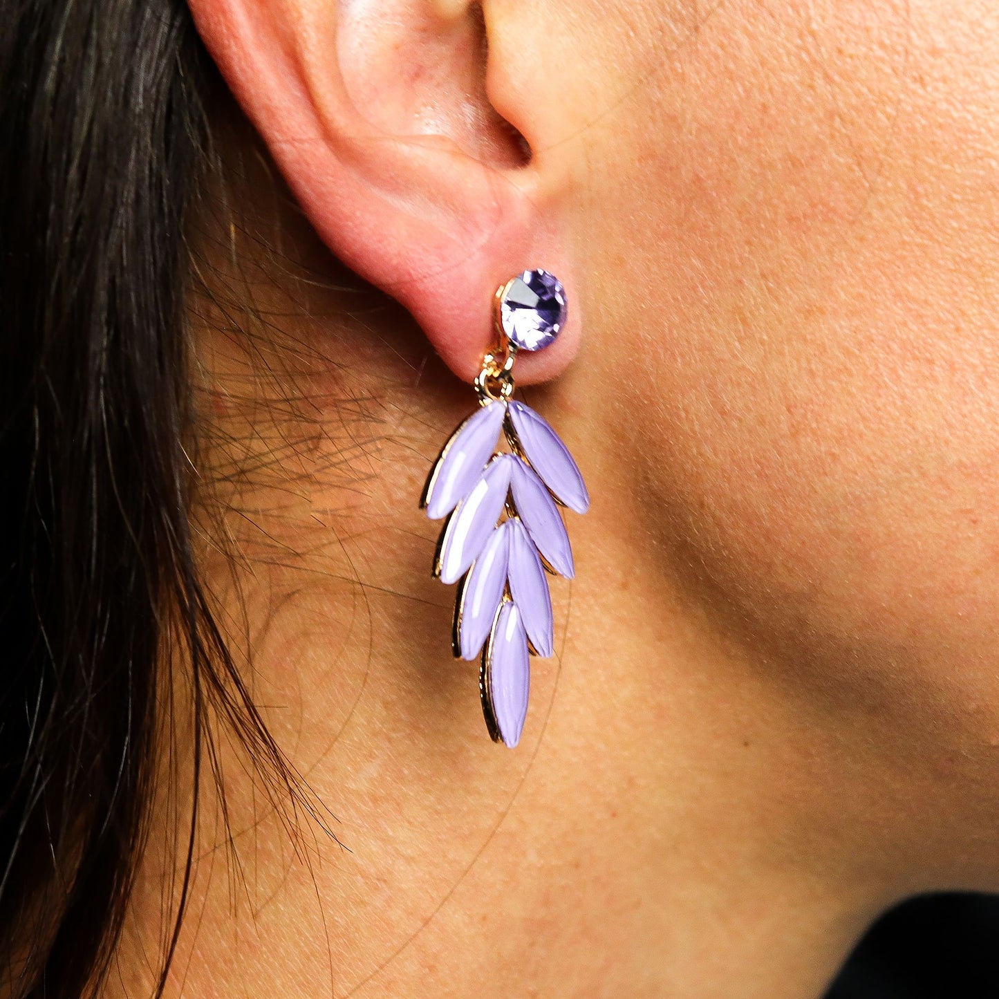 Lavender Vintage Glass Faries Earrings