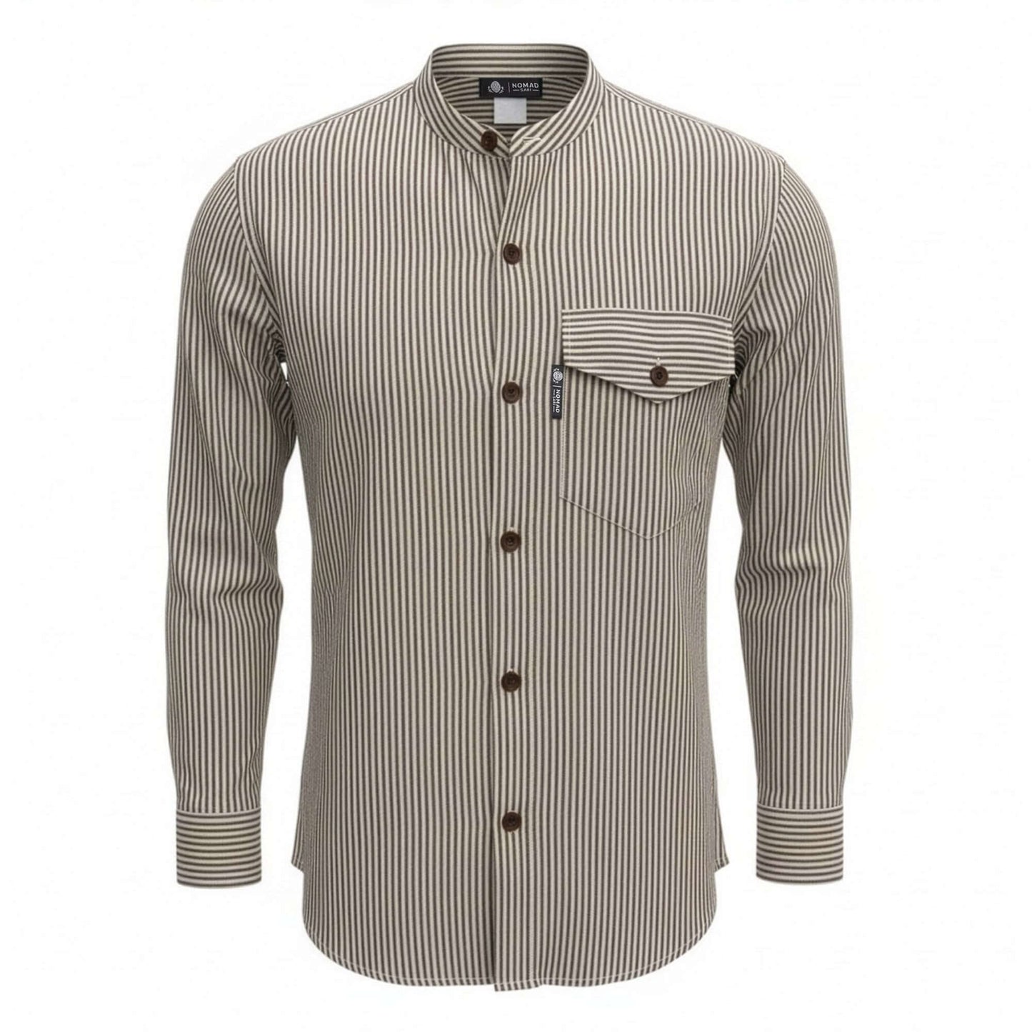 Nomad Sari Grandad Shirt Grey Stone XL
