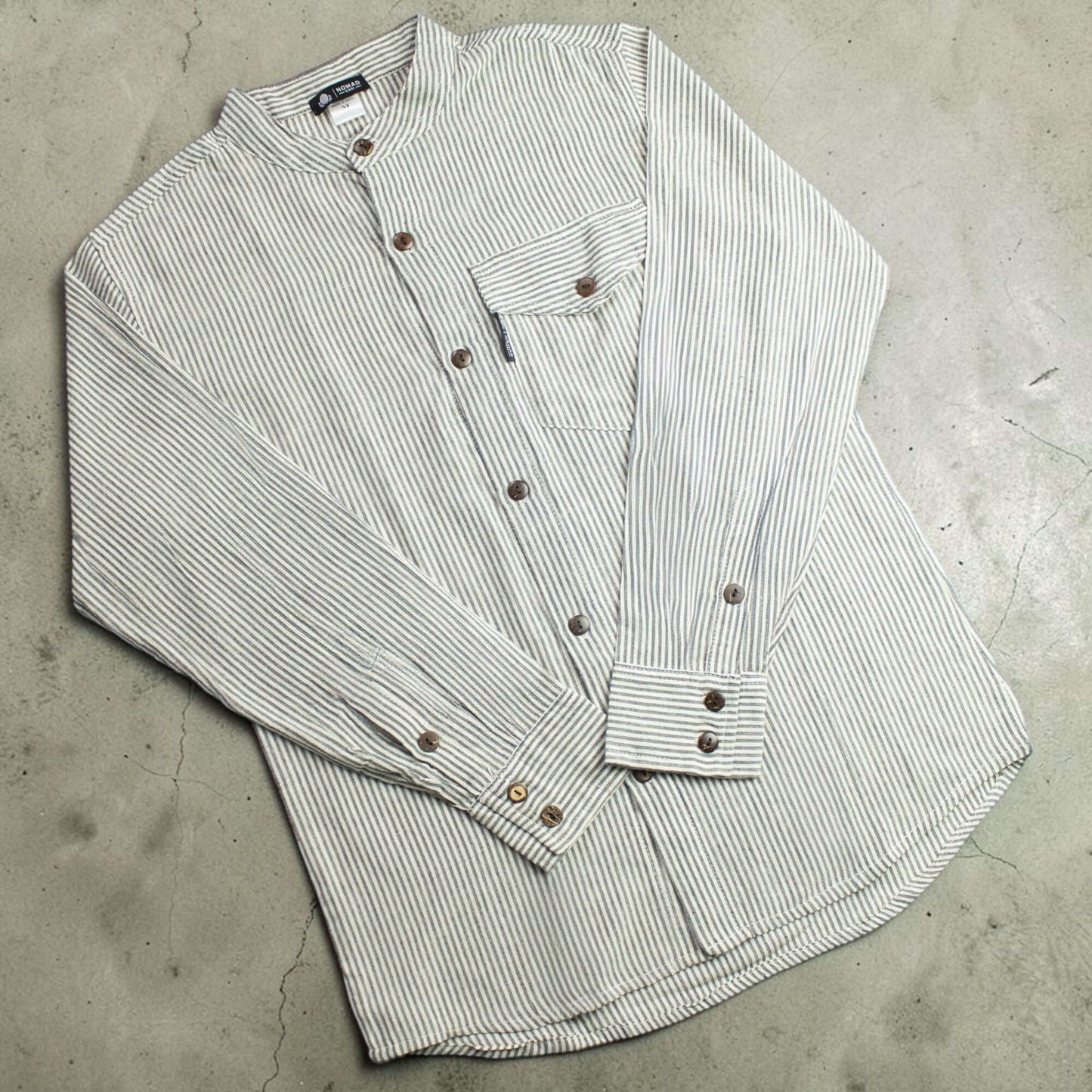 Nomad Sari Grandad Shirt Grey Stone XL