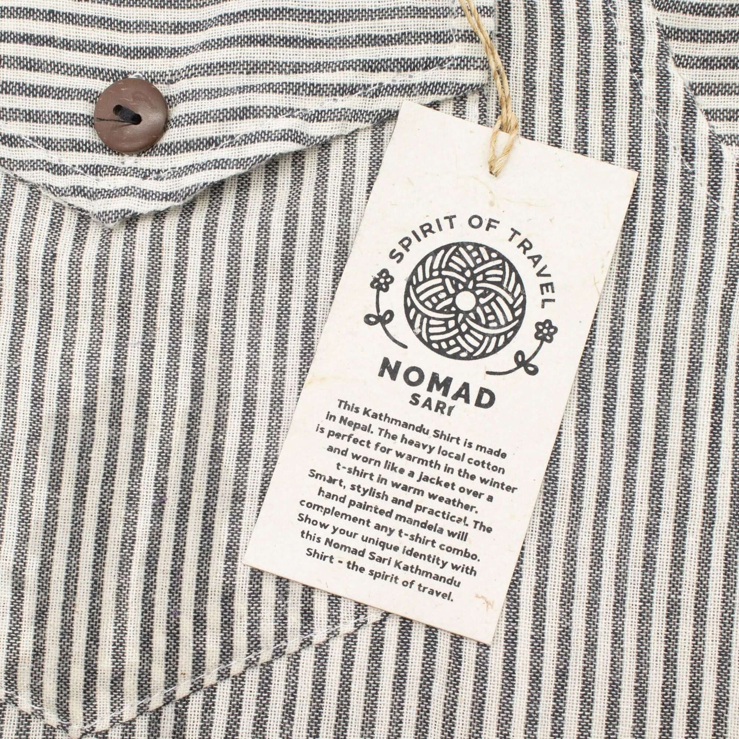 Nomad Sari Grandad Shirt Grey Stone XL