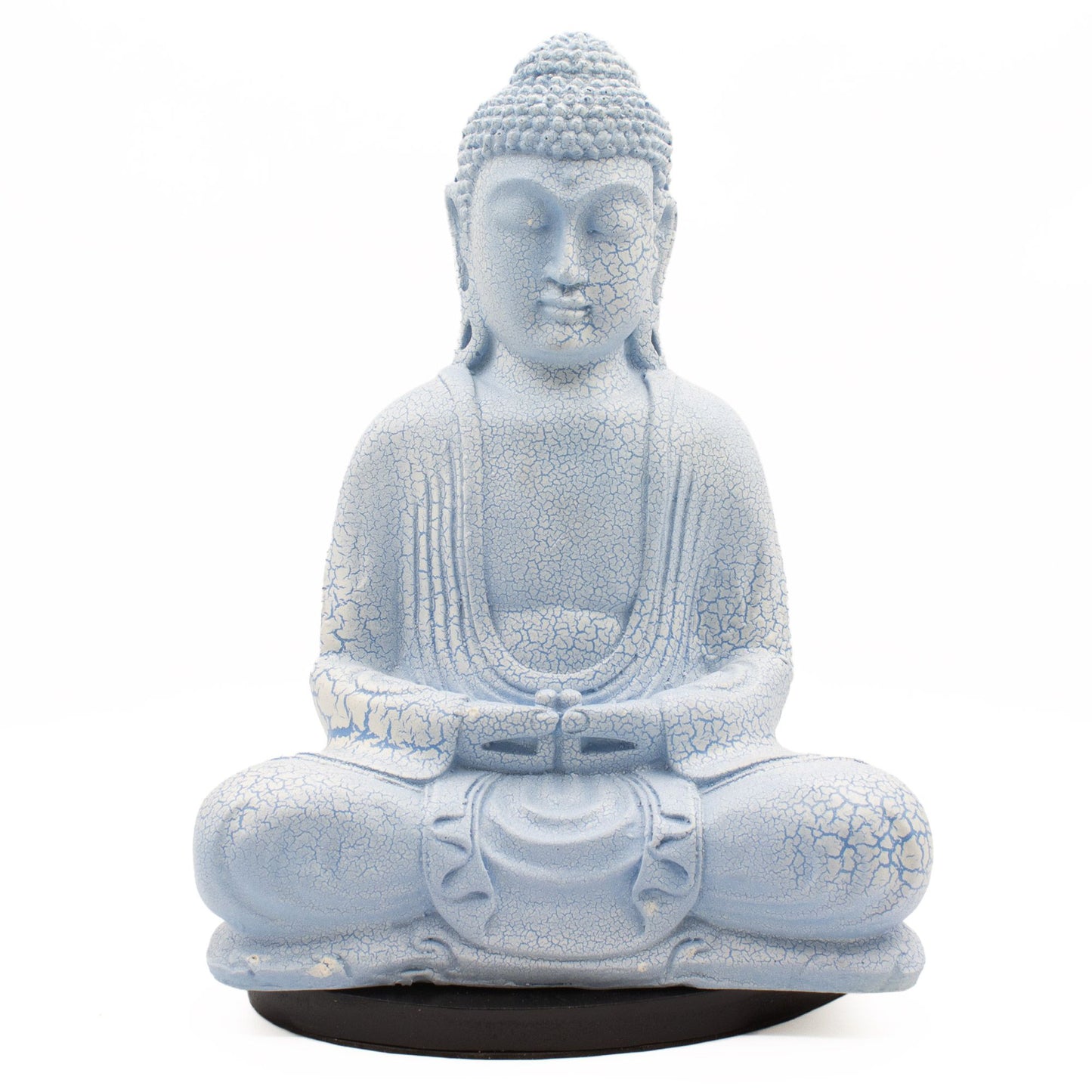 Meditation Buddha Lamp Sky Blue Oval Stand