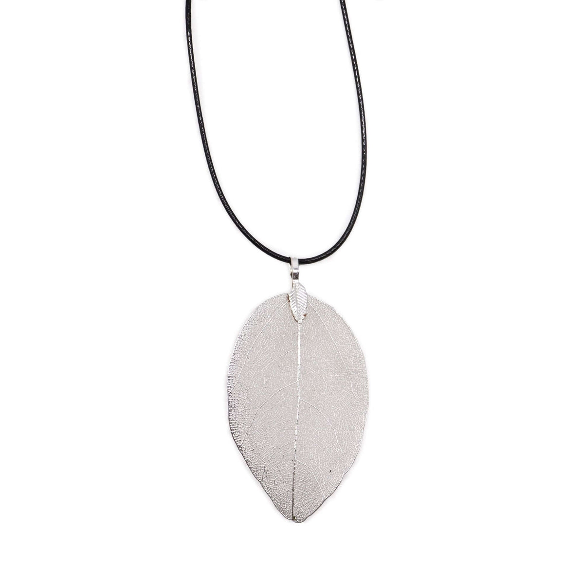 Bravery Real Leaf Necklace Silver