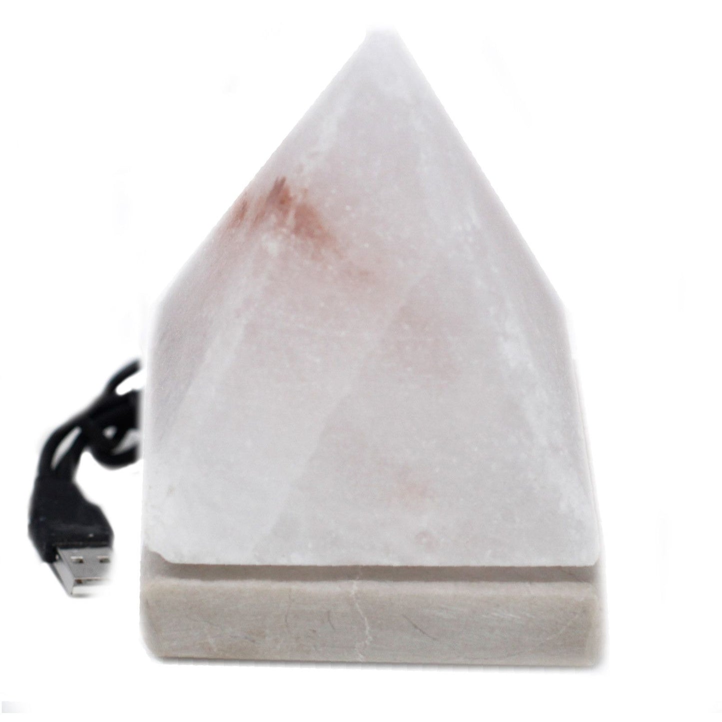Quality USB Pyramid WHITE Salt Lamp - 9 cm (multi) – white Himalayan crystal lamp with USB power.