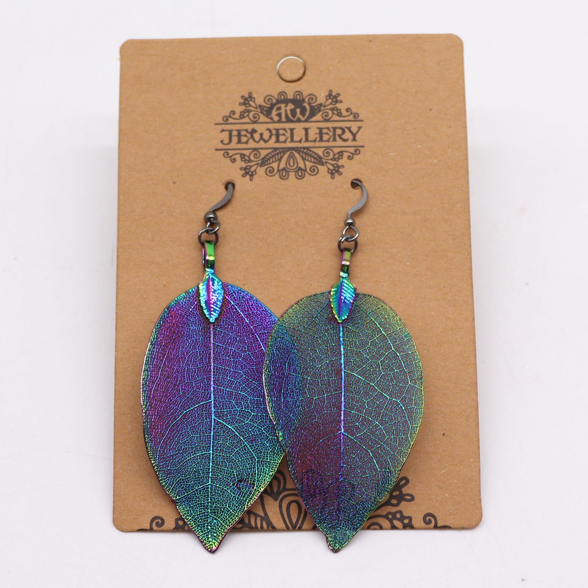 Bravery Real Leaf Earrings Multicoloured