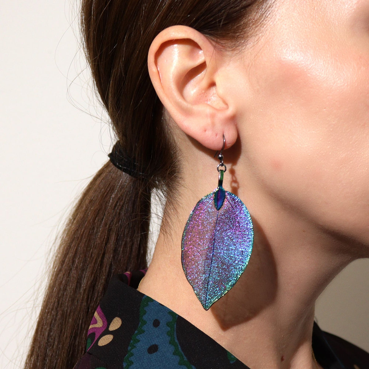 Bravery Real Leaf Earrings Multicoloured