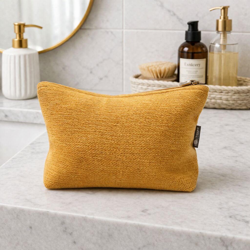 Nomad Sari Indian Jacquard Toiletry Bag Marigold Loom