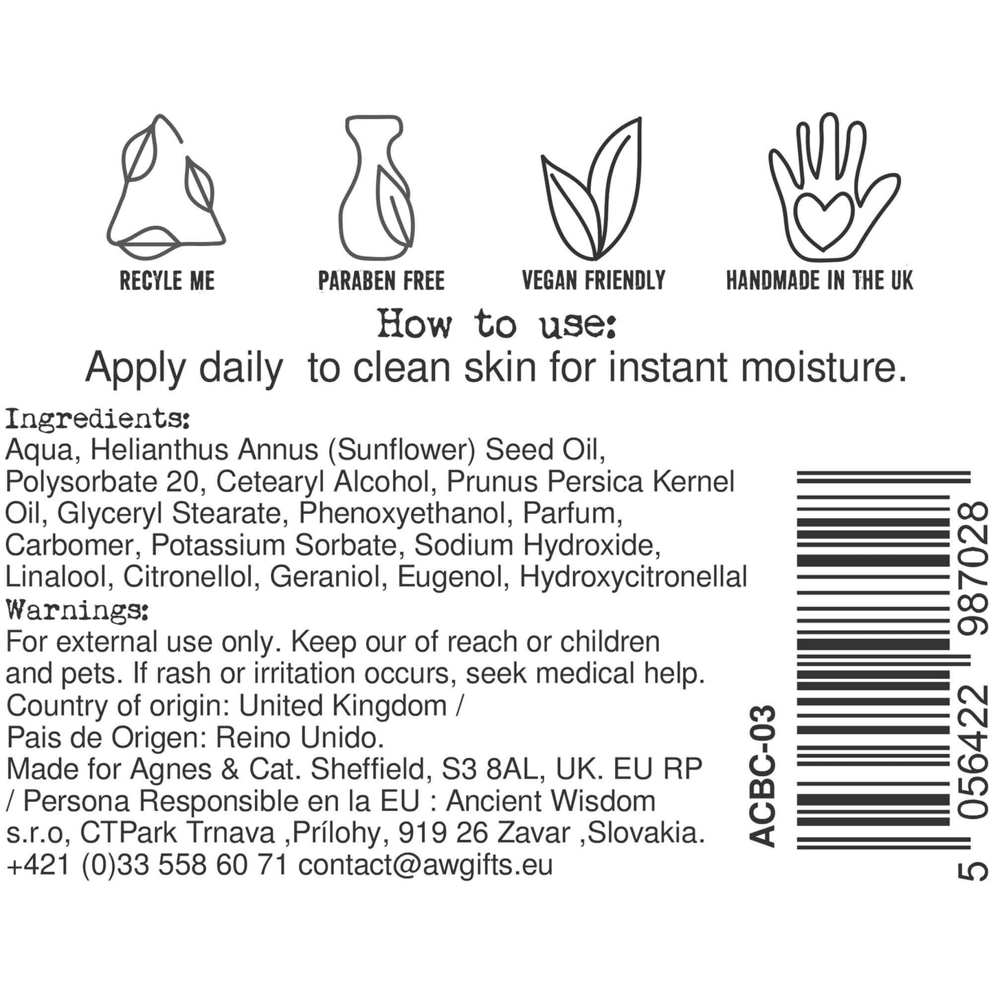 Agnes + Cat Hand & Body Cream in Japanese Bloom