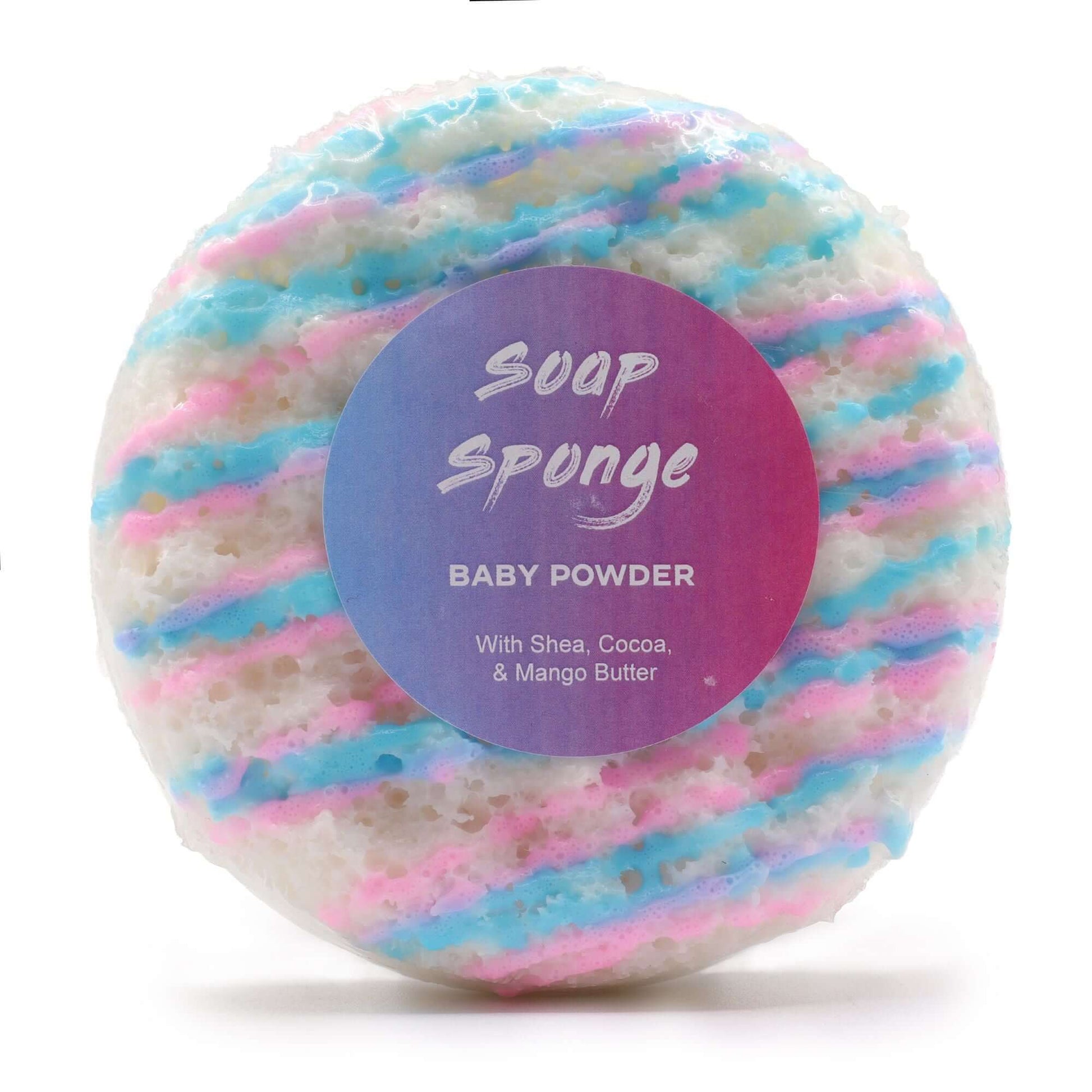 baby powder soap sponge in packaging