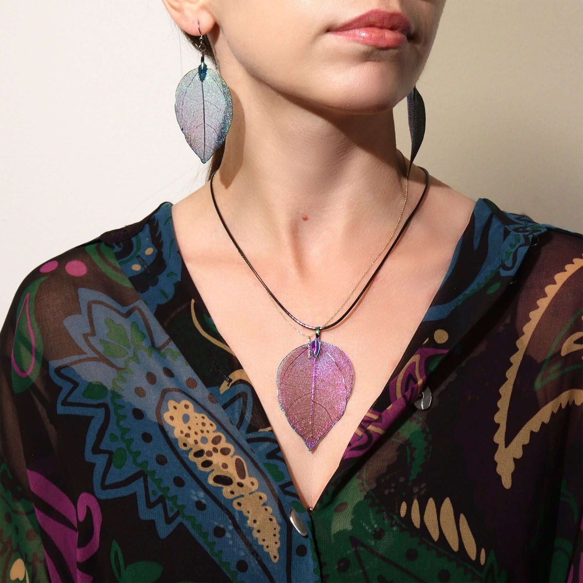 Bravery Real Leaf Necklace Multicoloured