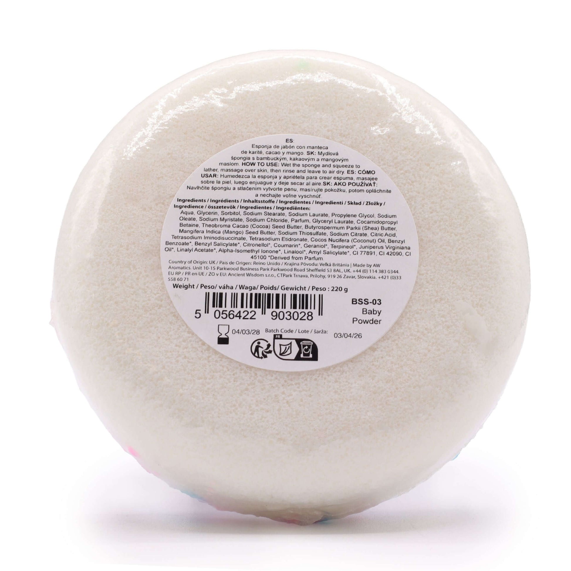 baby powder soap sponge exfoliating sponge