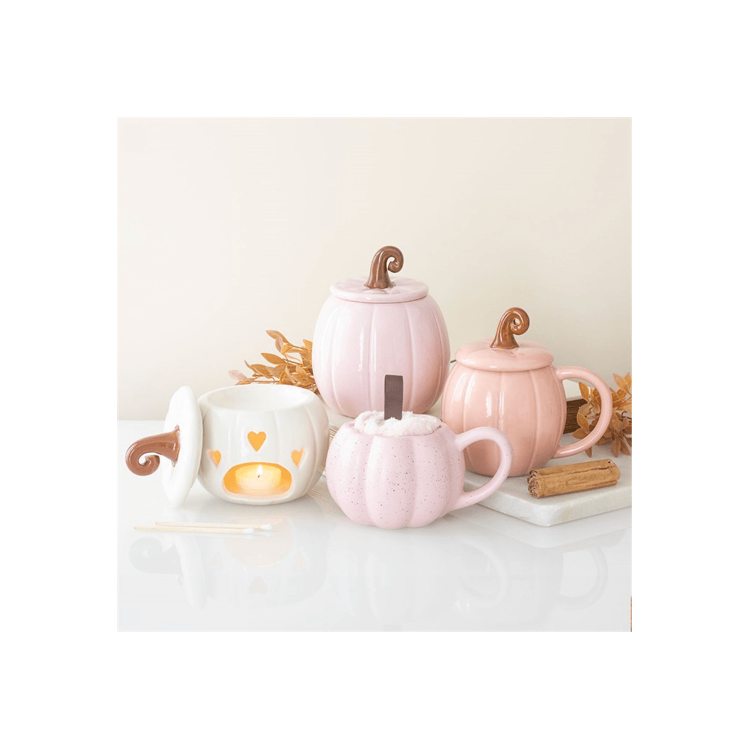 Pink Pumpkin Mug and Socks Gift Set for Her