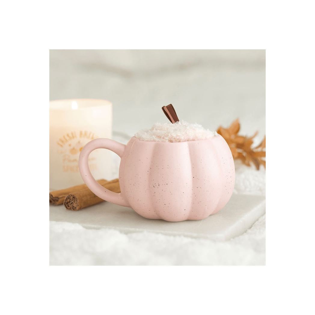 Pink Pumpkin Mug and Socks Gift Set for Her