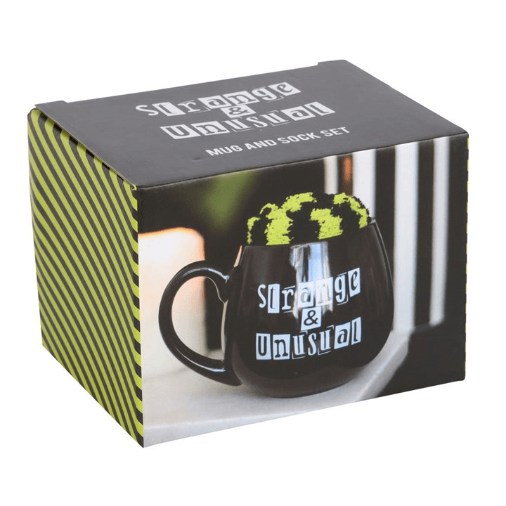 Strange and Unusual Mug and Striped Socks Gift Set 500ml