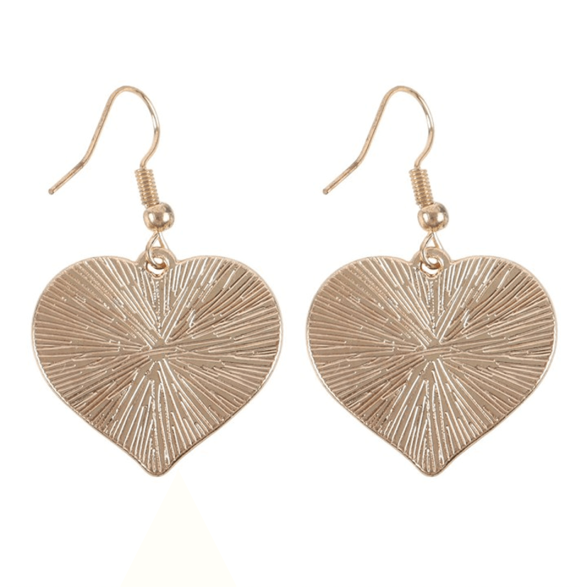 Burning Heart Earrings in gold with textured heart design, perfect for edgy statement jewellery and alternative fashion.
