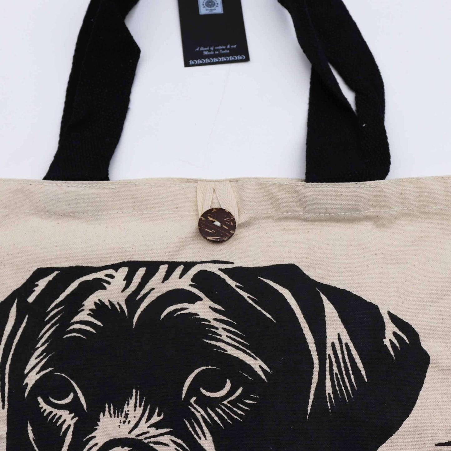 Iconic Classic Tote Bag - It's a Dogs Life - White 10oz featuring a stylish dog design on a natural canvas background.
