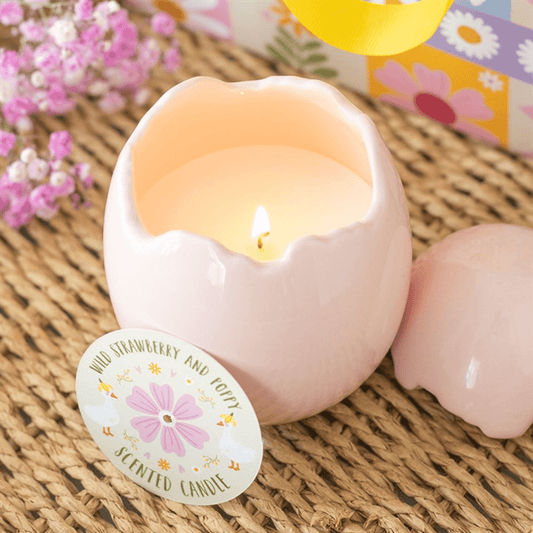 🕯️ Wild Strawberry and Poppy Egg Shaped Candle