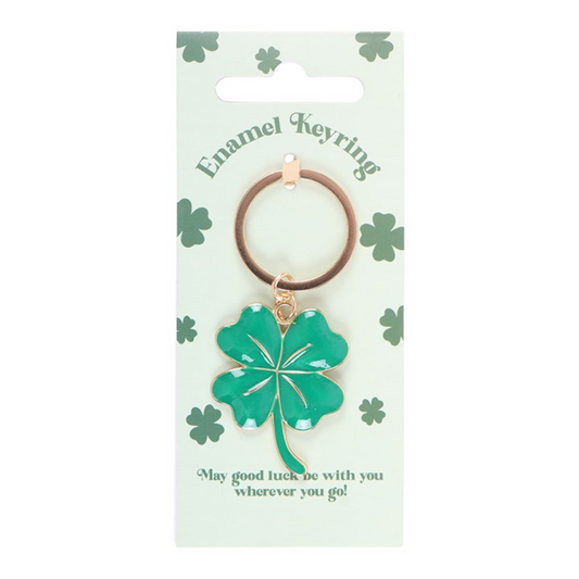 🍀 Lucky Four Leaf Clover Keyring