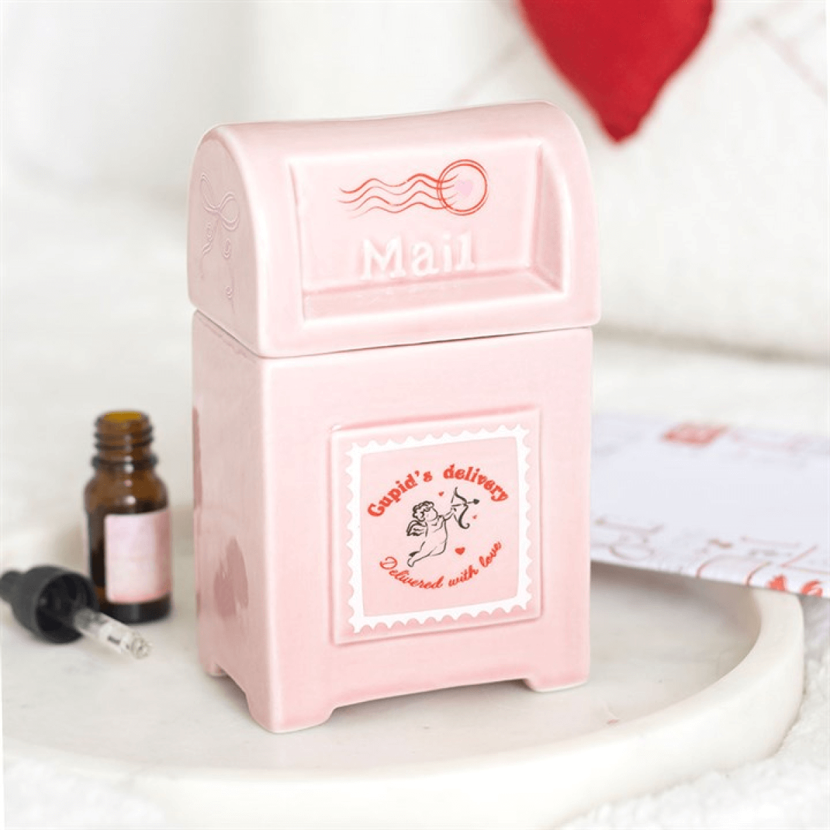 Cupid's Delivery Valentine Postbox Wax & Oil Burner