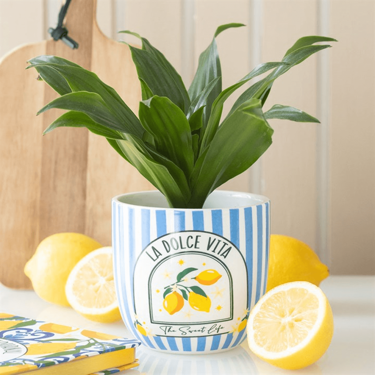 🍋 Yellow Striped La Dolce Vita Plant Pot