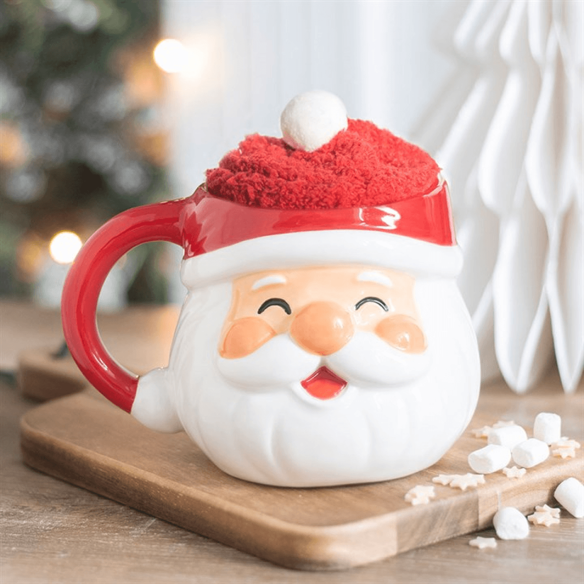 Jolly Santa Mug and Socks Christmas Gift Set