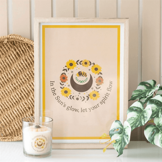 Framed Wall Art Print Bee Sunflower Inspirational Quote Home Décor