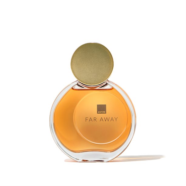Avon Far Away Eau de Parfum in an elegant bottle, showcasing its luxurious oriental floral fragrance.