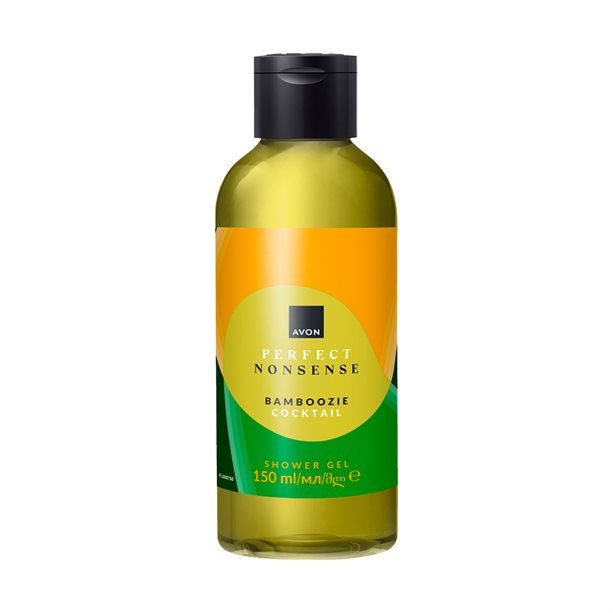 Perfect Nonsense Bamboozie Cocktail Shower Gel - 150ml, a vibrant cleansing gel by Avon for hair and body freshness.