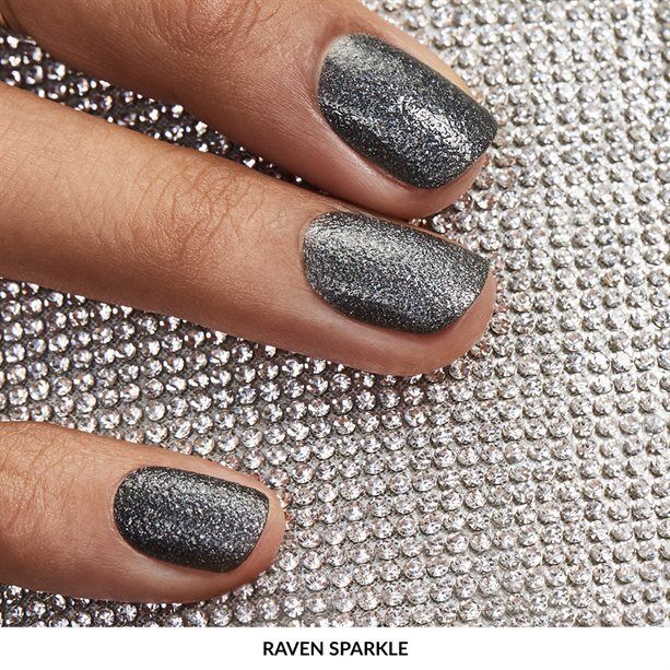 AVON DREAM TO SHINE NAIL ENAMEL - Choose your Shade showcases dazzling Raven Sparkle nails, perfect for any occasion.