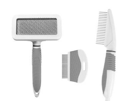 Keep your pet looking great with this 3 piece pet grooming kit, featuring essential tools for a healthy coat.