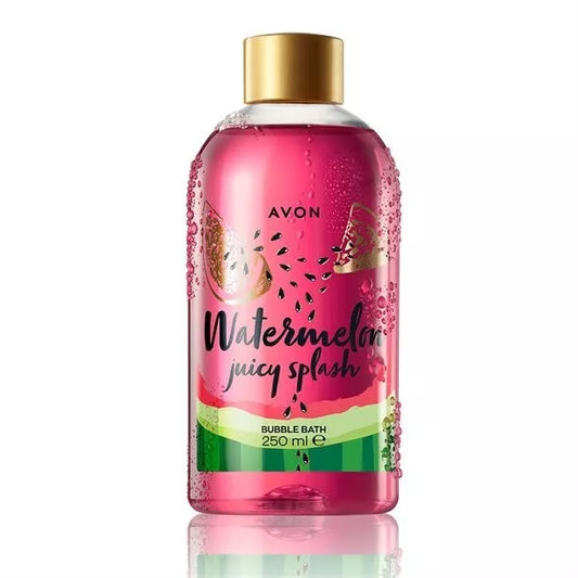 Avon Watermelon Juicy Splash Bubble Bath Set 2x250ml - Tropical Bath Duo with refreshing watermelon scent and hydrating formula.