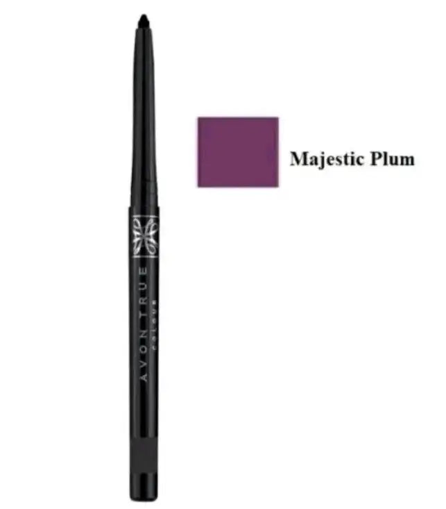 Avon True Colour Glimmerstick Eyeliner – Majestic Plum (Rare & Discontinued!) with swatch of Majestic Plum shade.