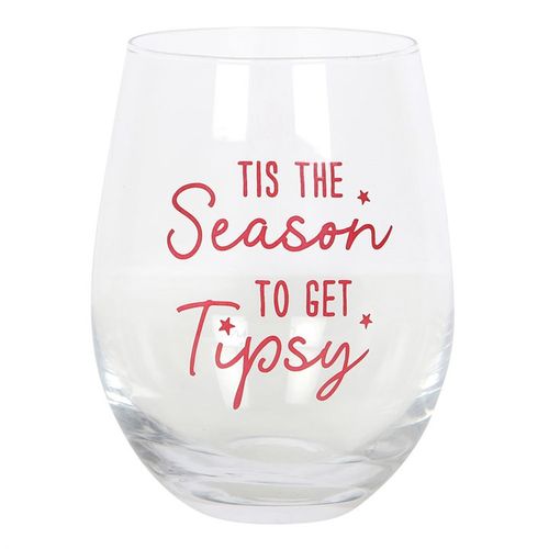 Celebrate the holidays with the Season to Get Tipsy Stemless Glass, perfect for festive gatherings and cozy nights.