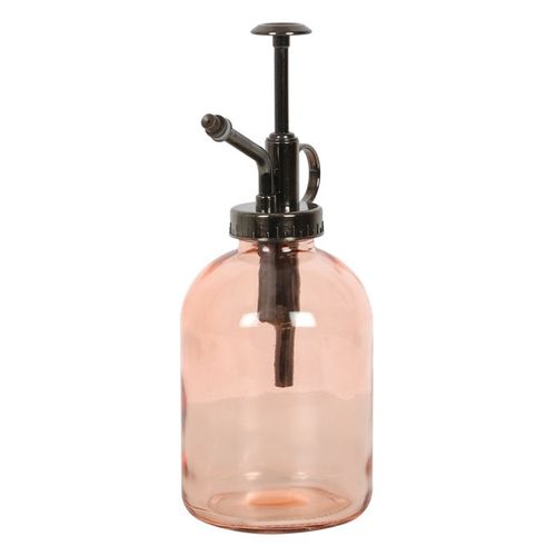 Pink Minimalist Glass Plant Mister in peachy-pink adds elegance to indoor gardens and makes a perfect gift.
