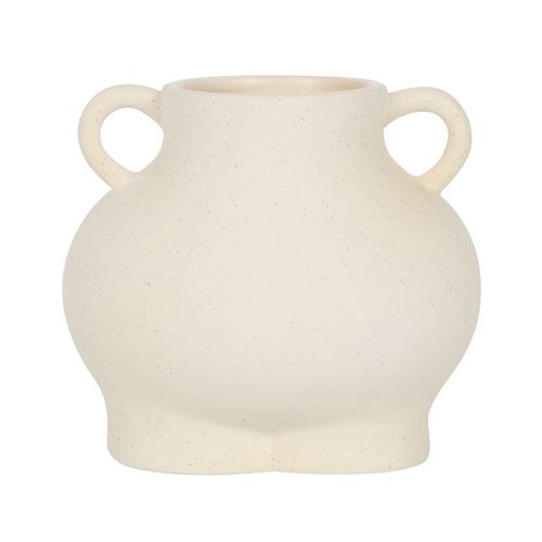 Quirky Cream Speckle Bum Plant Pot, perfect for trendy homes, featuring a fun dolomite design and speckled finish.