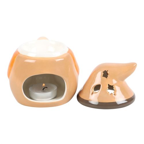 Warm orange and brown Autumn Gonk Oil Burner with leaf details, ideal for seasonal decor at home.